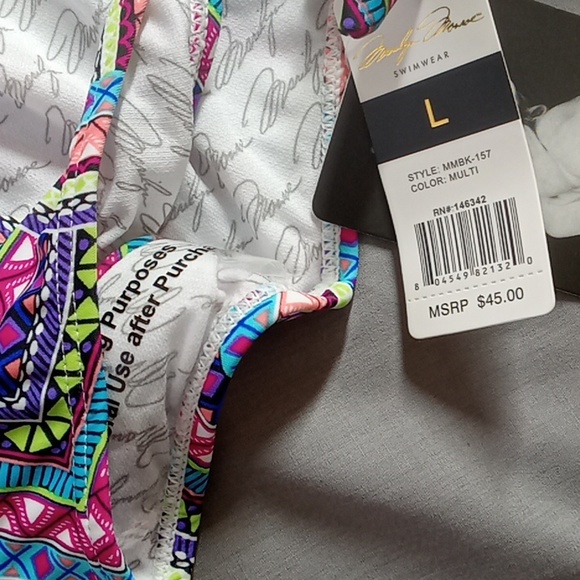 Bathing Suit Marilyn Monroe Swimwear TWO Piece BIKINI MULTICOLOR NEW LARGE - Picture 3 of 5